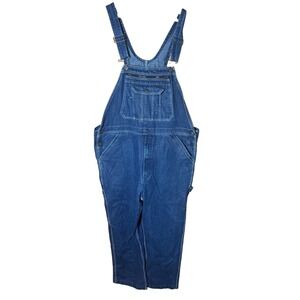 Real Work Wear Men's Denim Bib Overalls Relaxed Fit Blue 42W 31L Workwear NWOT